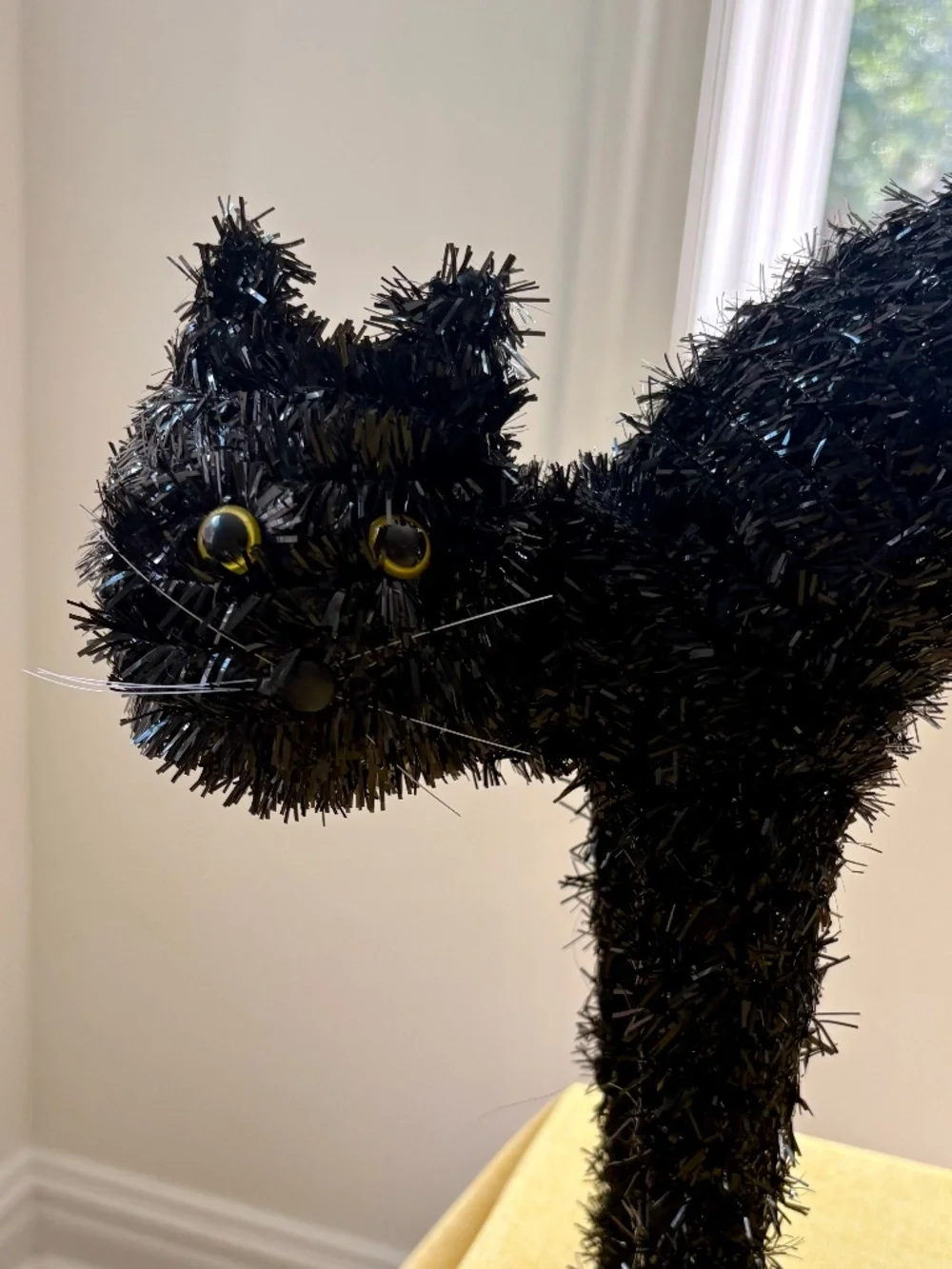 Black Tinsel Arched Back Scaredy Cat Set of 2